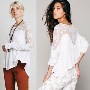 Free People New Romantics Pretty Pretty Lace Tee